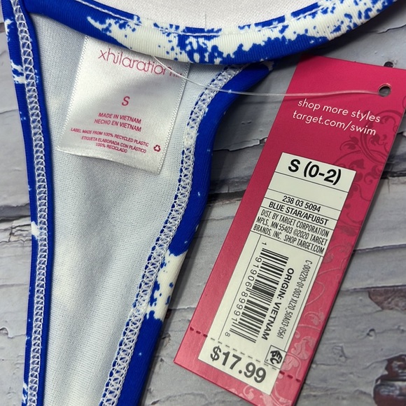 🆕NWT Red White & Blue Stars & Stripes Target Xhilaration Bikini Top Small 0-2 - Picture 9 of 10